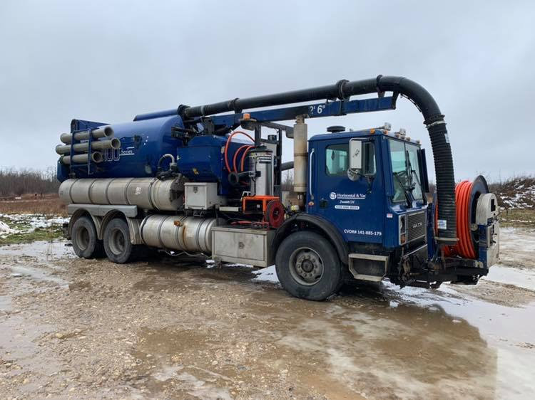 CT Hydrovacs hydrovac truck on site for an excavation project in Guelph, Ontario.